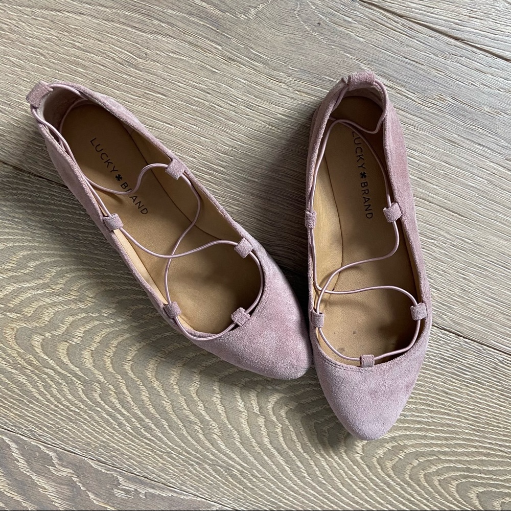 Lucky Brand Blush Suede Flats 8M
